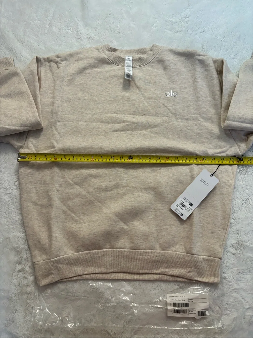 ALO Yoga Accolade Crewneck Sweater in Oatmeal Heather Large NWT